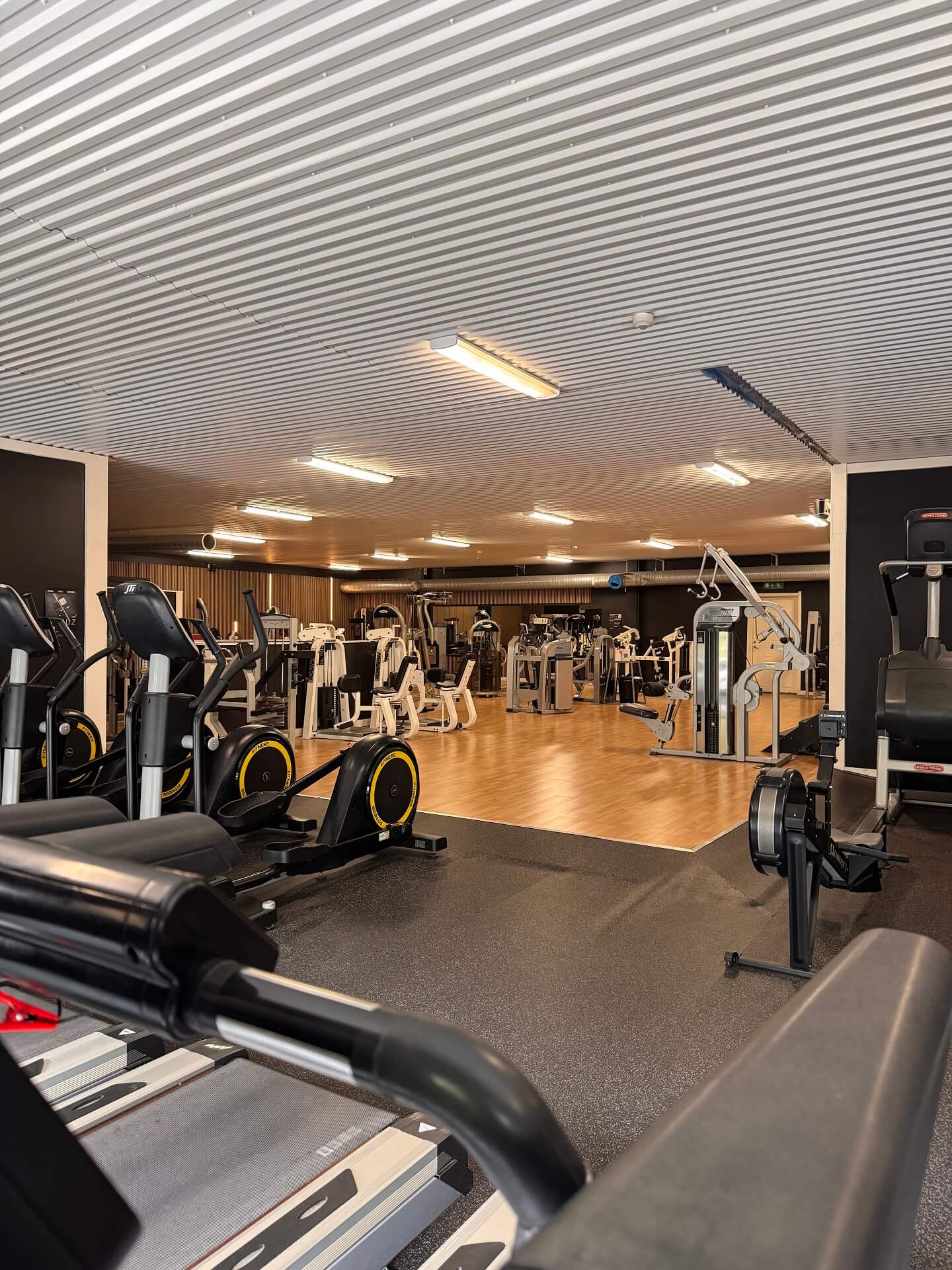 Cardiozon med överblick över gymmet